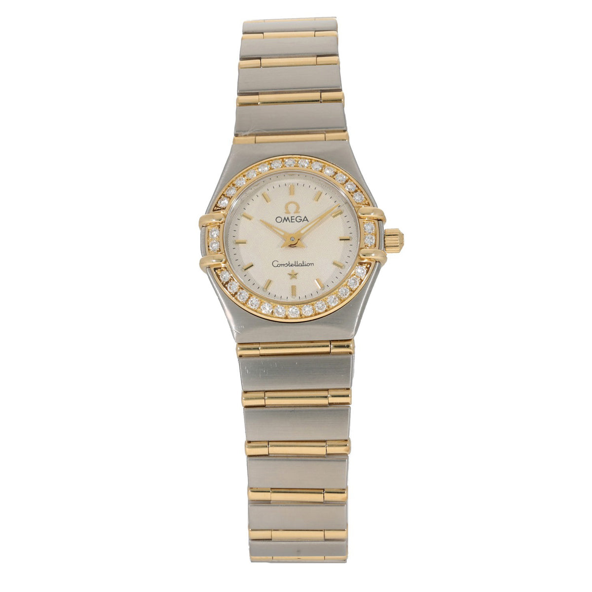 Omega Constellation 1267.30.00, cream dial with diamond set bezel and bi-colour bracelet