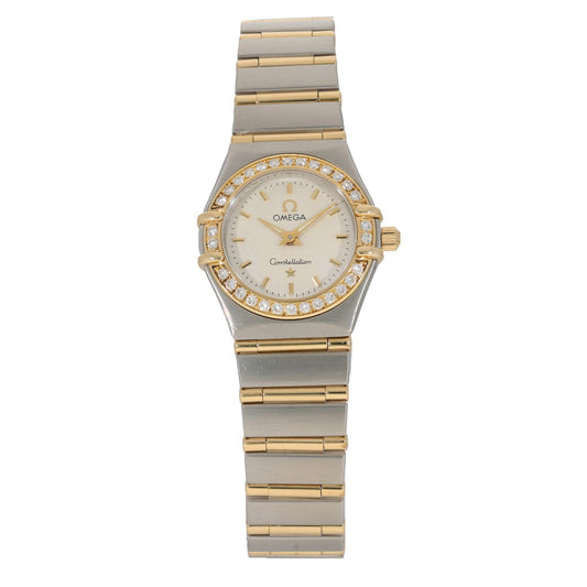 Omega Constellation 1267.30.00, cream dial with diamond set bezel and bi-colour bracelet