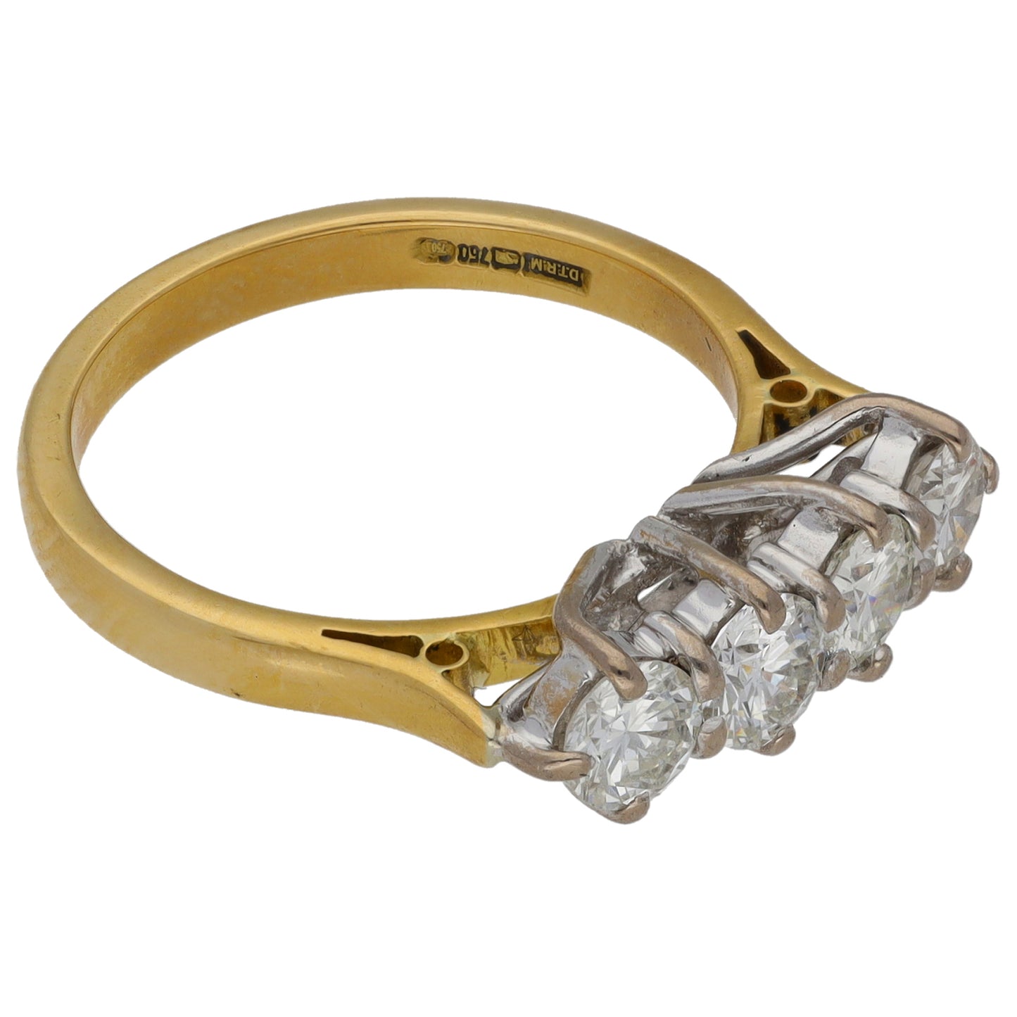18ct Gold 1.00ct Diamond Half Eternity Ring Size M