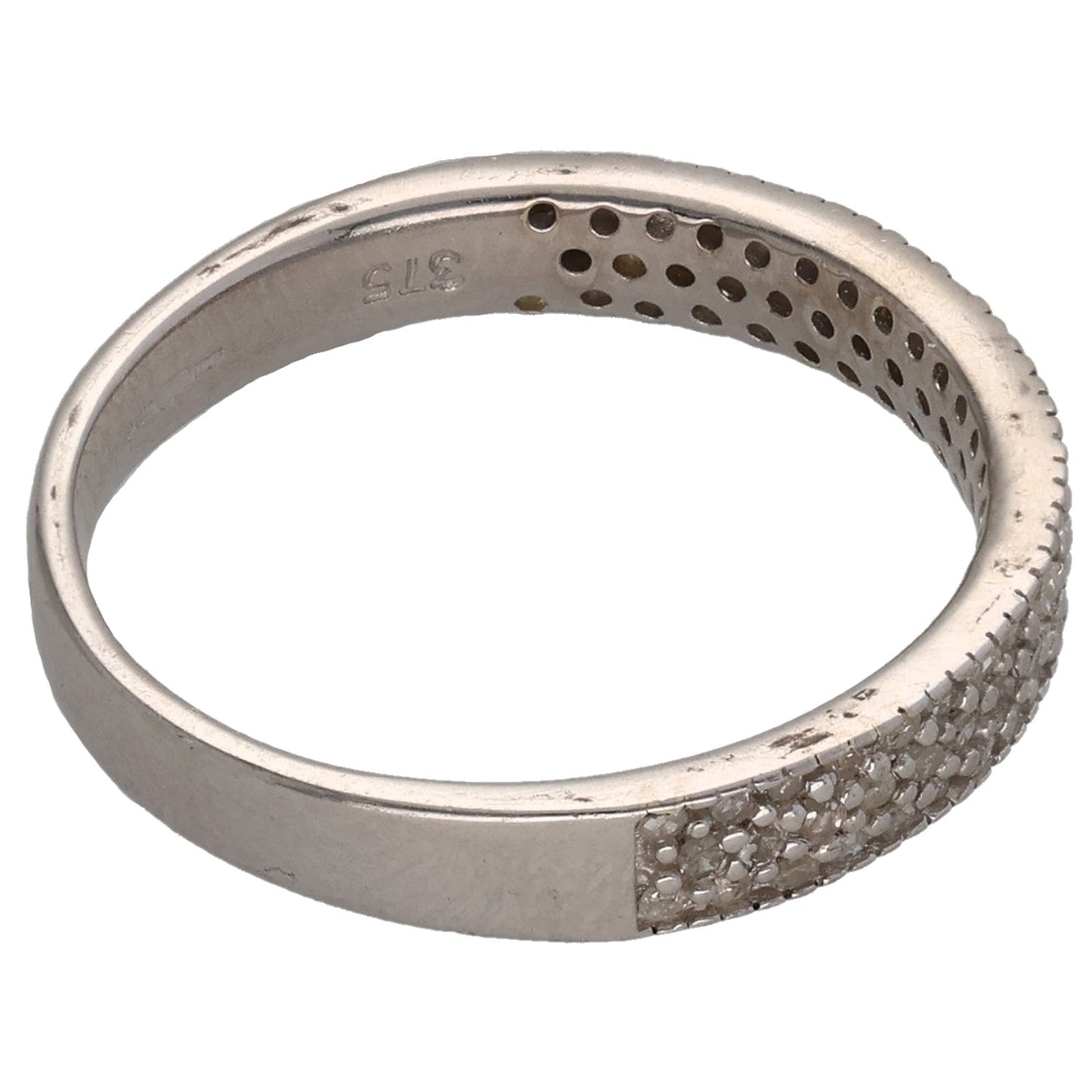 9ct White Gold 0.25ct Diamond Half Eternity Ring Size L