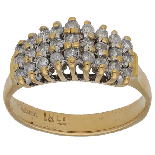 18ct Gold 0.54ct Diamond Dress/Cocktail Ring Size L