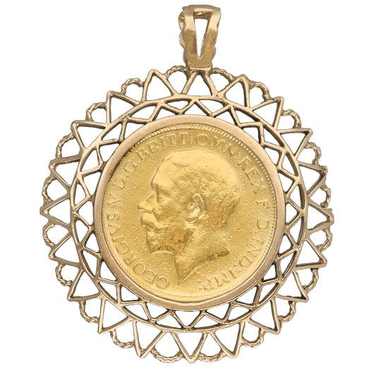 9ct Gold Full Sovereign Coin Pendant
