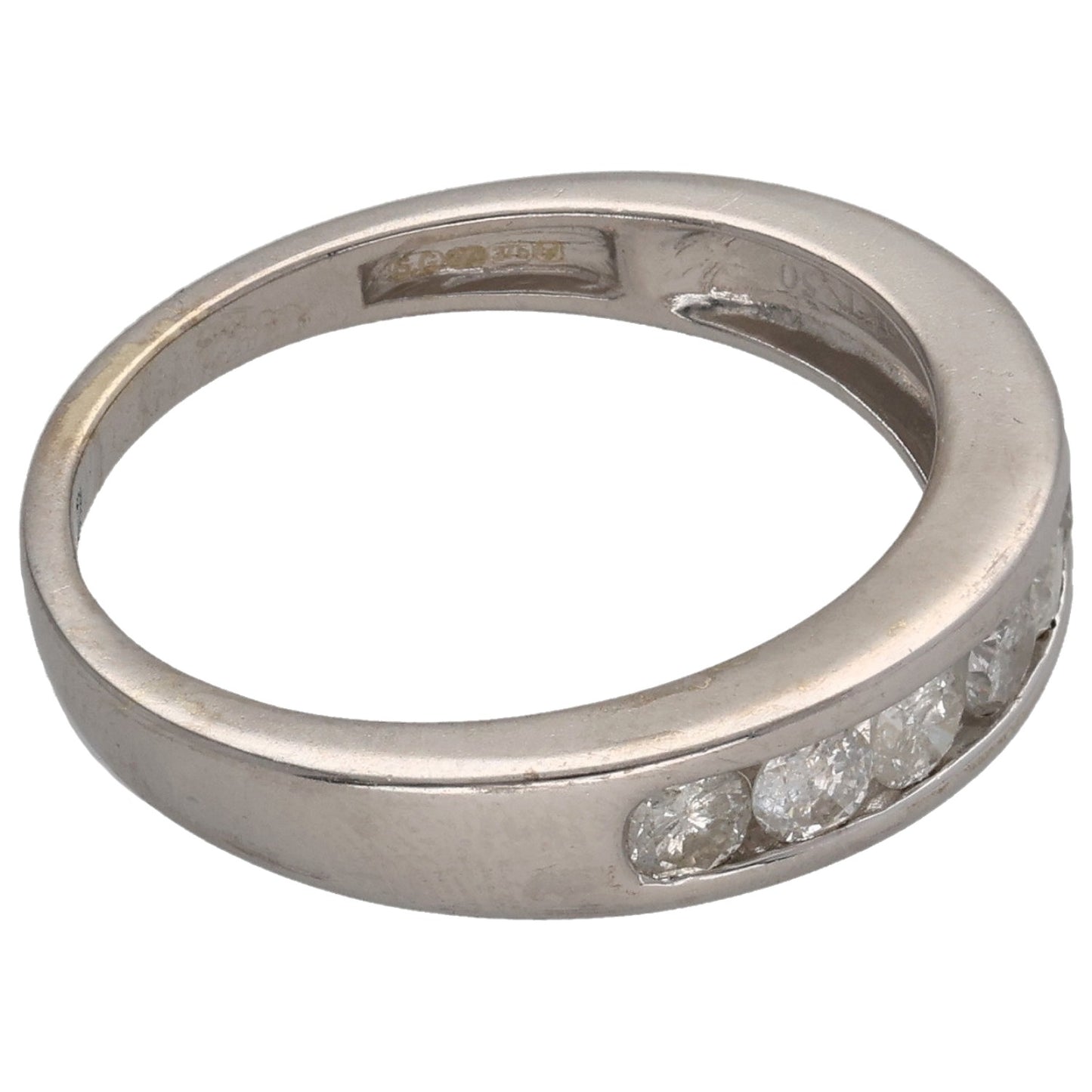 9ct White Gold 0.50ct Diamond Half Eternity Ring Size M