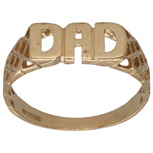 9ct Gold Dad Ring Size S