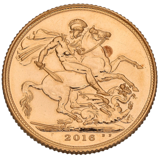 22ct Gold Queen Elizabeth II Full Sovereign Coin 2016