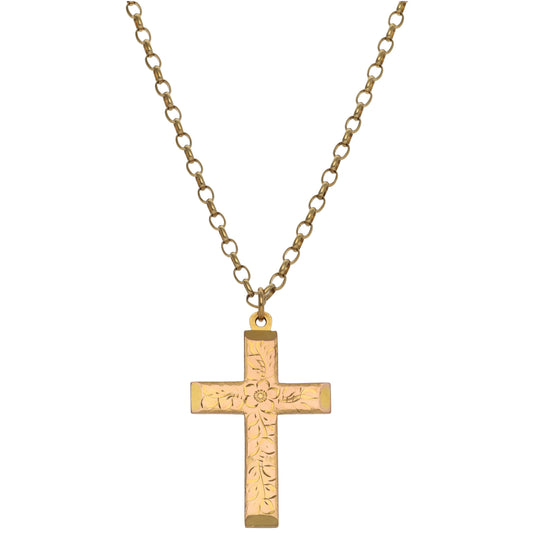 9ct Gold Cross Pendant With Chain
