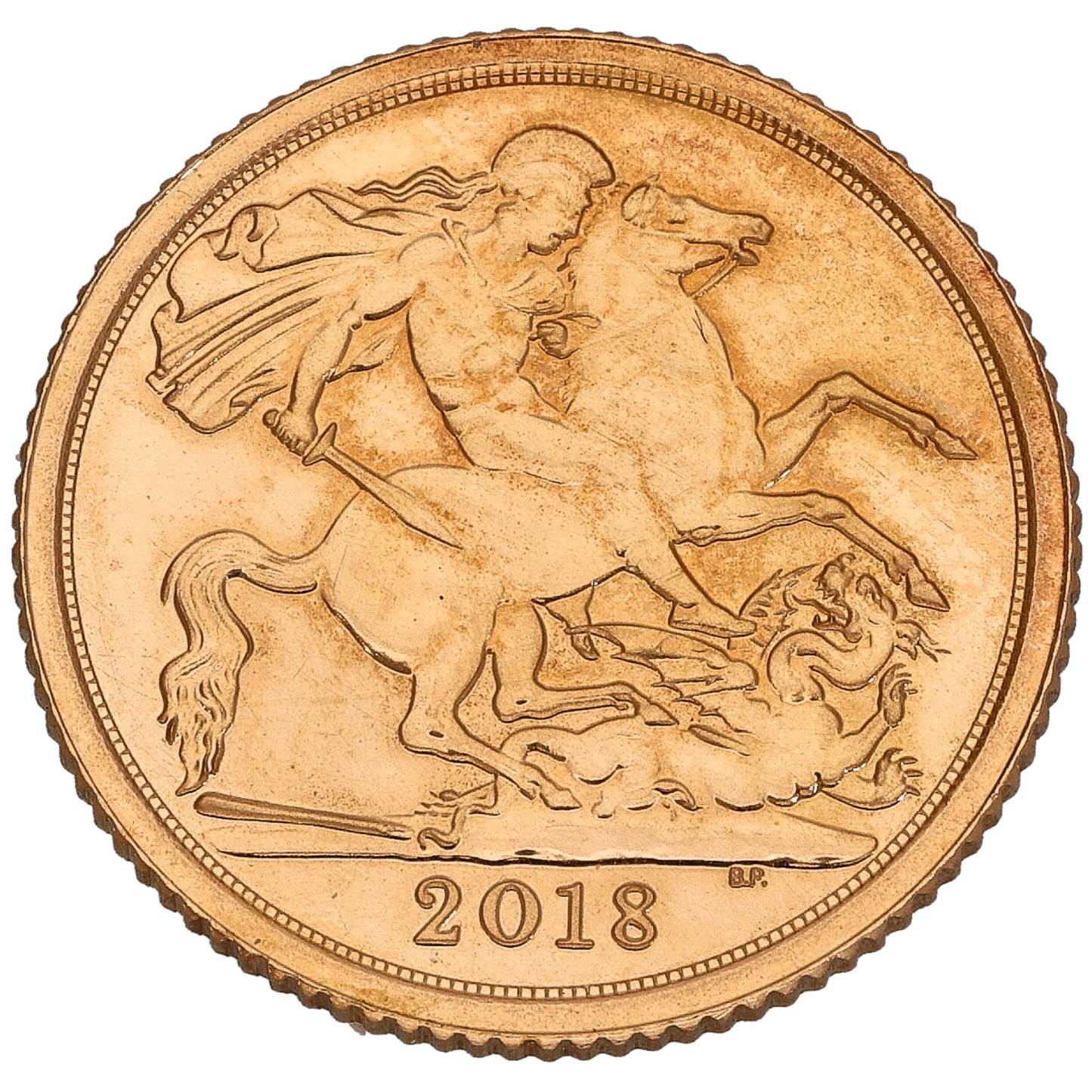 22ct Gold Queen Elizabeth II Half Sovereign Coin 2018