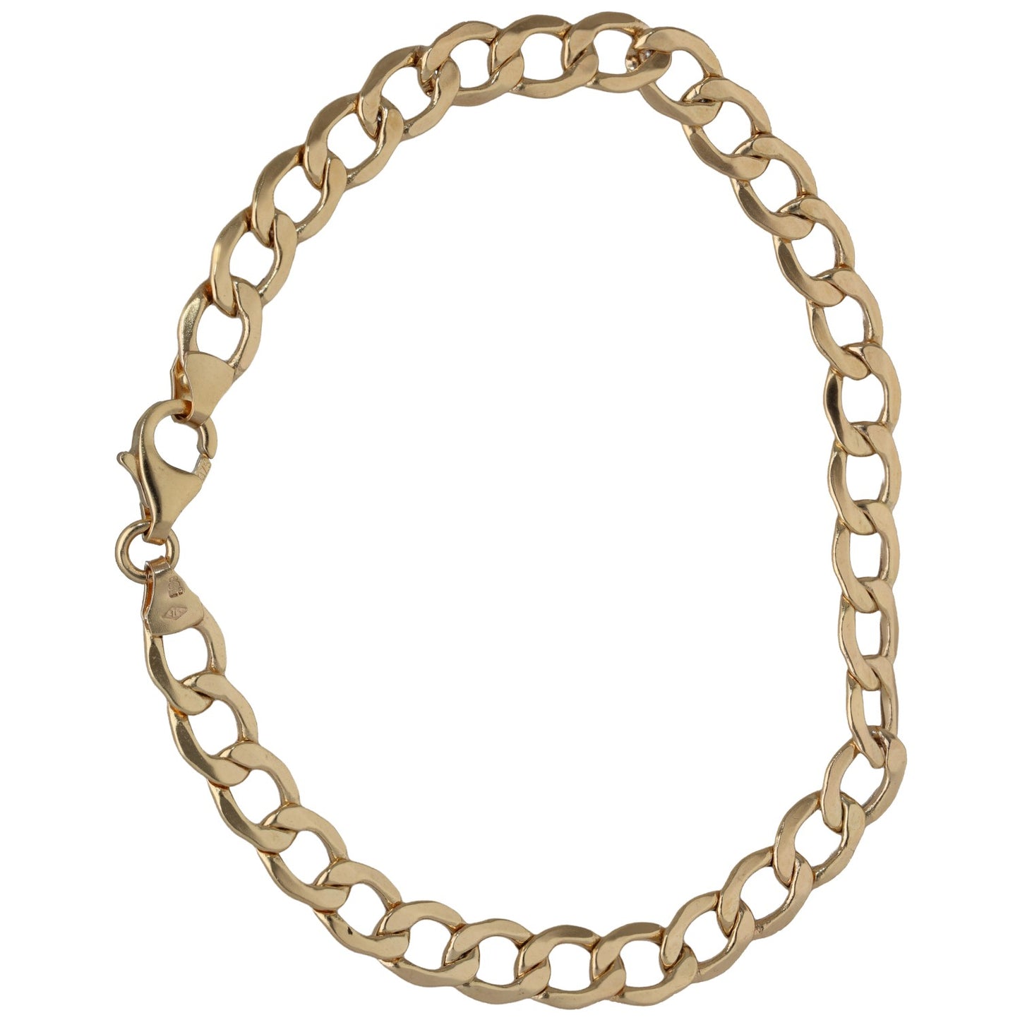 9ct gold curb-link chain bracelet with continuous oval links