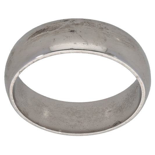 9ct White Gold Plain Wedding Ring Size V