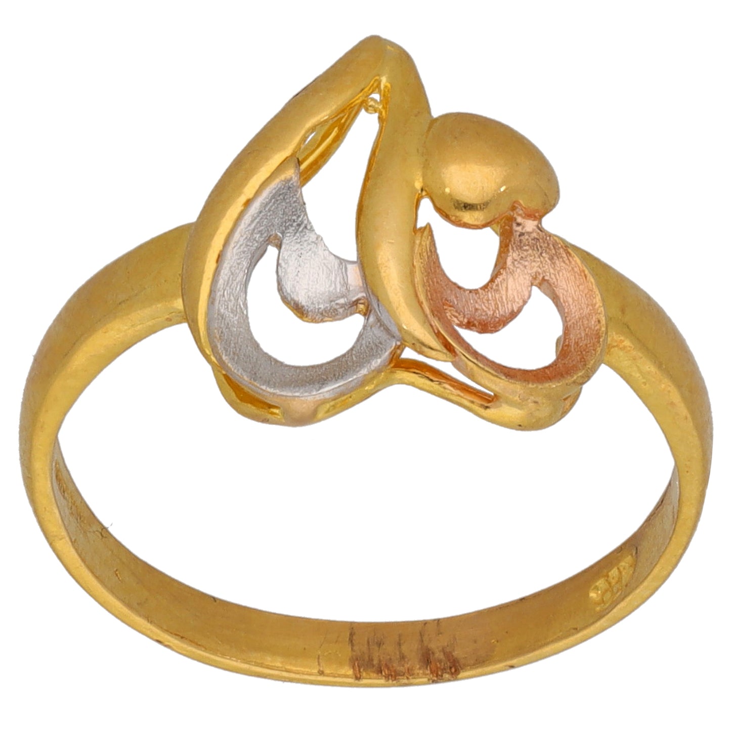 22ct Tri-Colour Gold Alternative Ring Size L