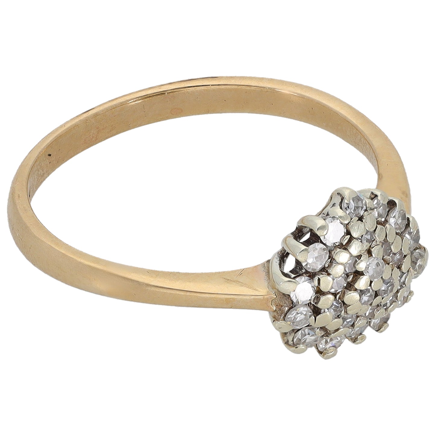 9ct Gold 0.27ct Diamond Cluster Ring Size N