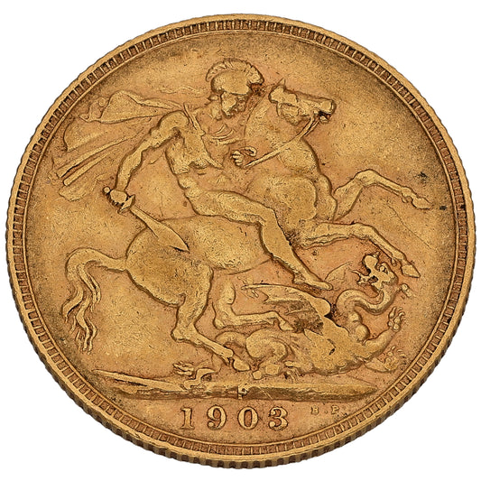 22ct Gold King Edward VII Full Sovereign Coin 1903