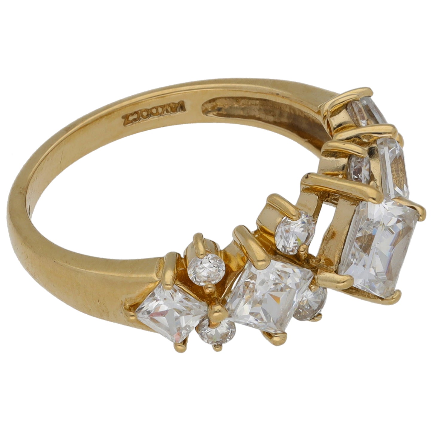 14ct Gold Cubic Zirconia Dress/Cocktail Ring Size L