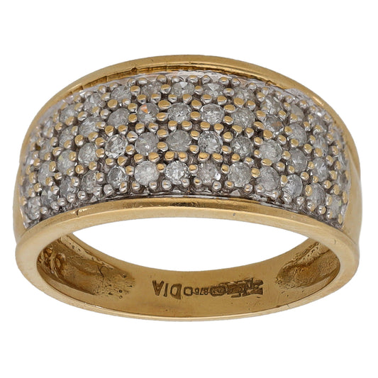 9ct Bicolour Gold 0.33ct Diamond Cluster Ring Size K