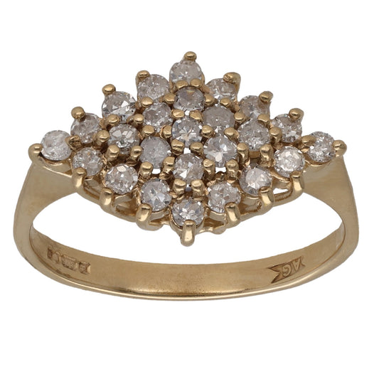 9ct Gold 0.50ct Diamond Cluster Ring Size O
