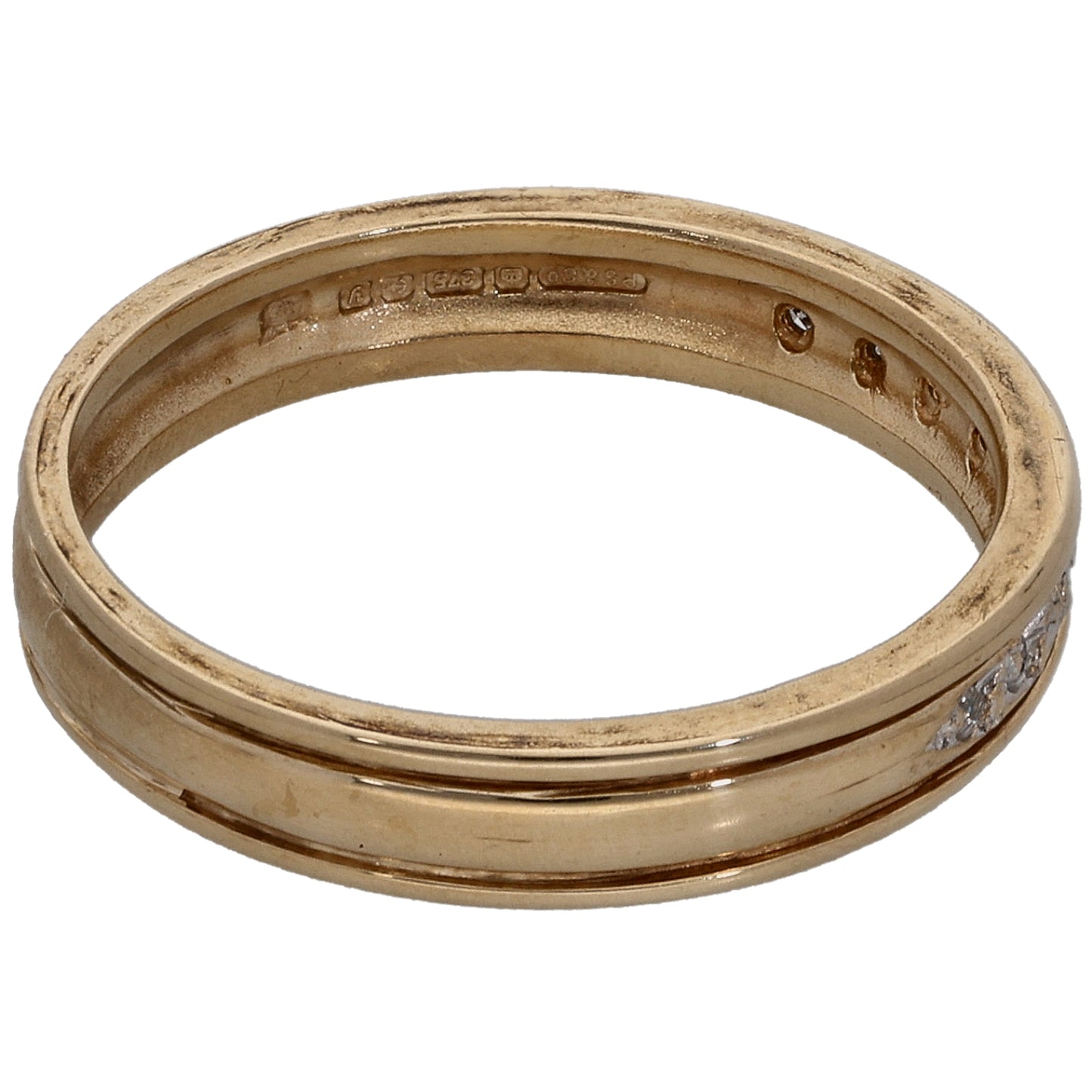 9ct Gold 0.09ct Diamond Half Eternity Ring Size P