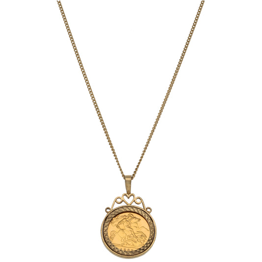 9ct Gold Coin Pendant With Chain