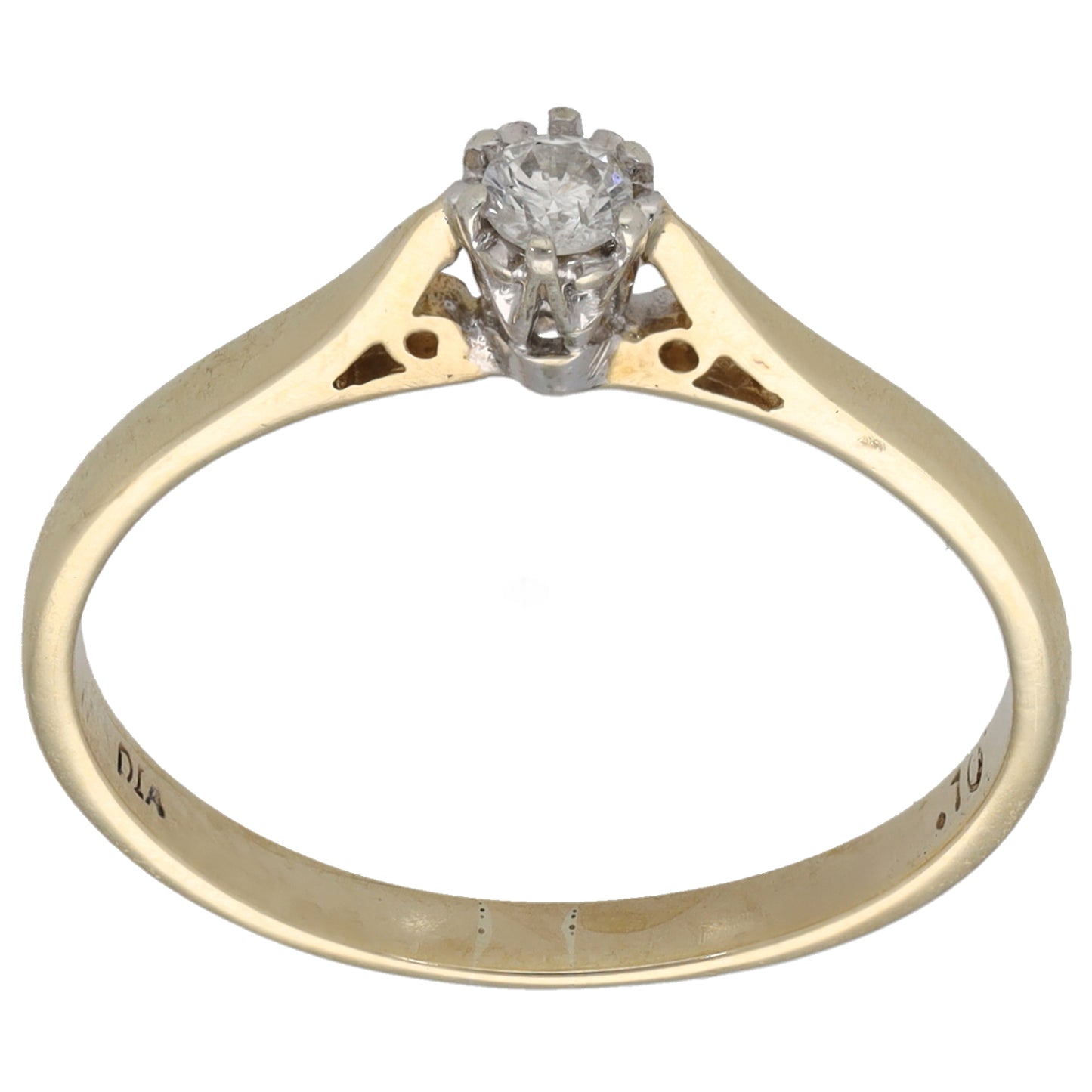 9ct Gold 0.10ct Diamond Solitaire Ring Size Q