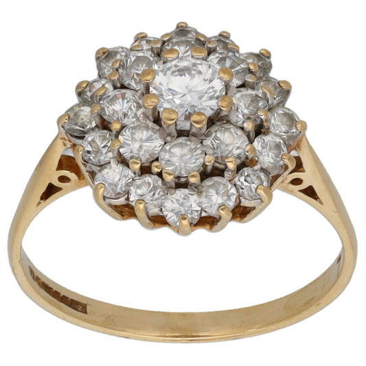 9ct Gold Cubic Zirconia Cluster Ring Size N