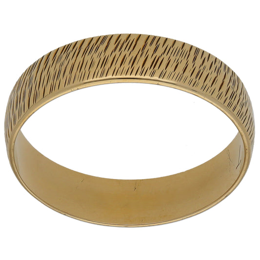 9ct Gold Patterned Wedding Ring Size S