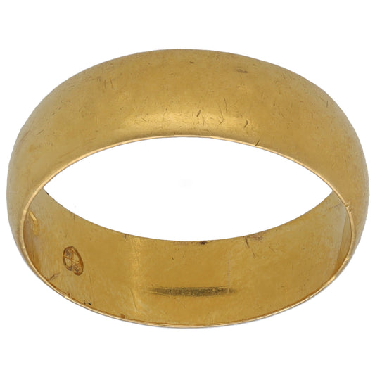 22ct Gold Plain Wedding Ring Size P