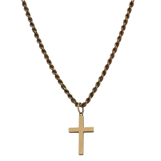 9ct Gold Cross Pendant With Chain