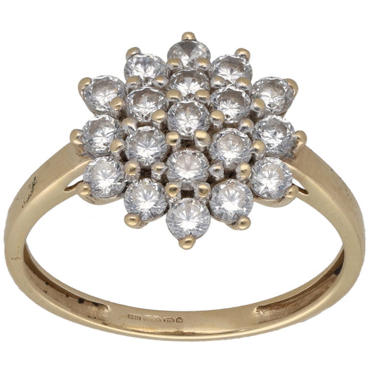 9ct Gold Cubic Zirconia Dress/Cocktail Ring Size R