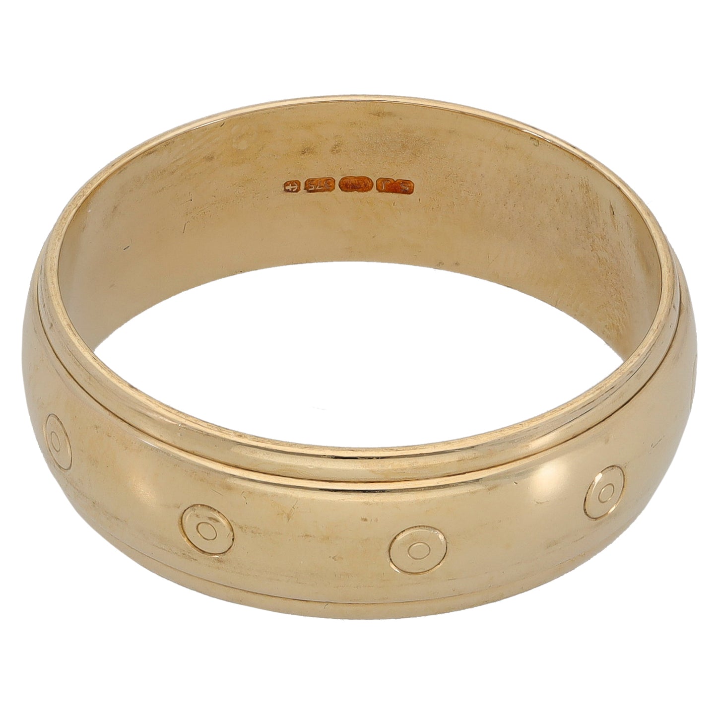 9ct Gold Patterned Wedding Ring Size V