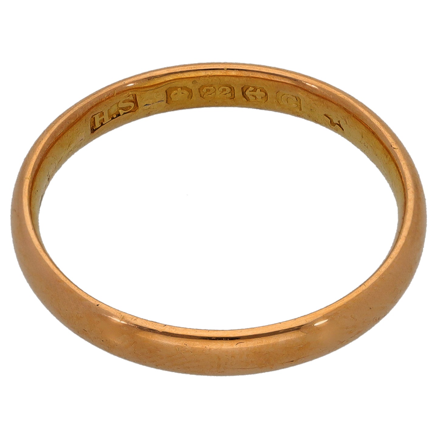22ct Gold Plain Wedding Ring Size N
