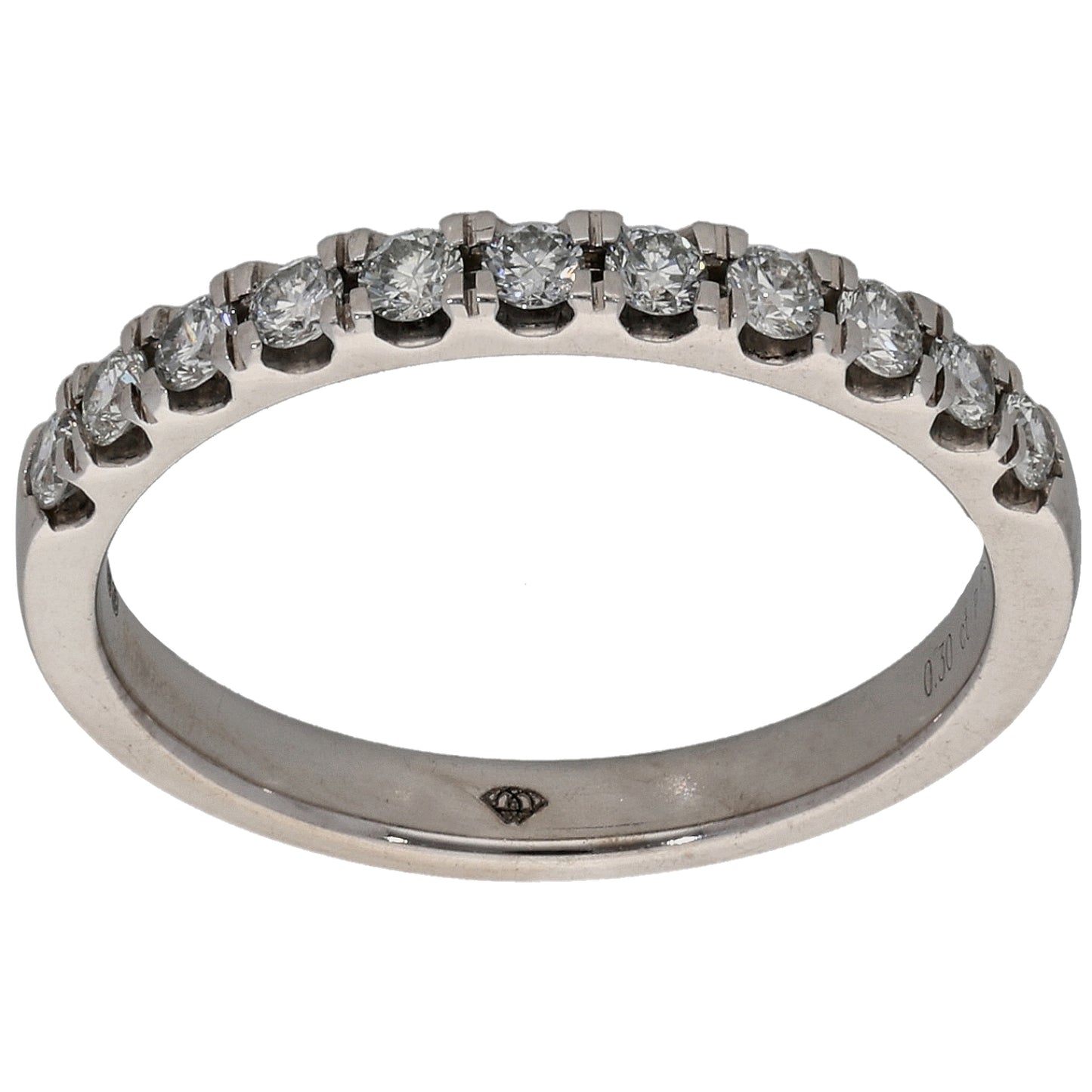 18ct White Gold 0.30ct Diamond Half Eternity Ring Size L