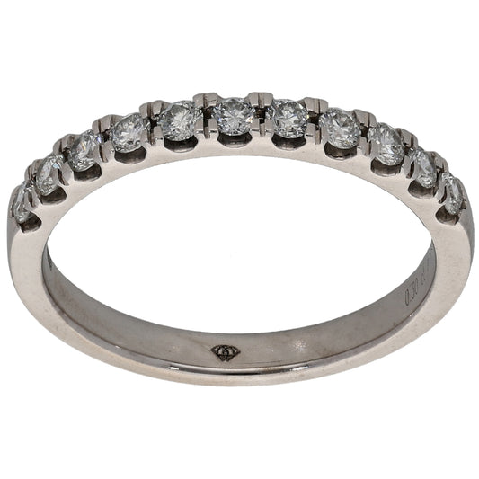 18ct White Gold 0.30ct Diamond Half Eternity Ring Size L
