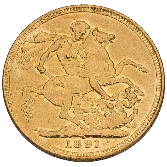 22ct Gold Queen Victoria Full Sovereign Coin 1891