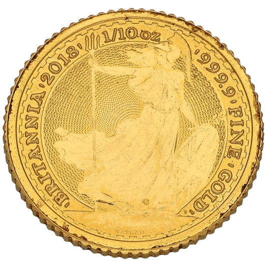 24ct Gold Queen Elizabeth II 1/10 OZ Britannia Coin 2018