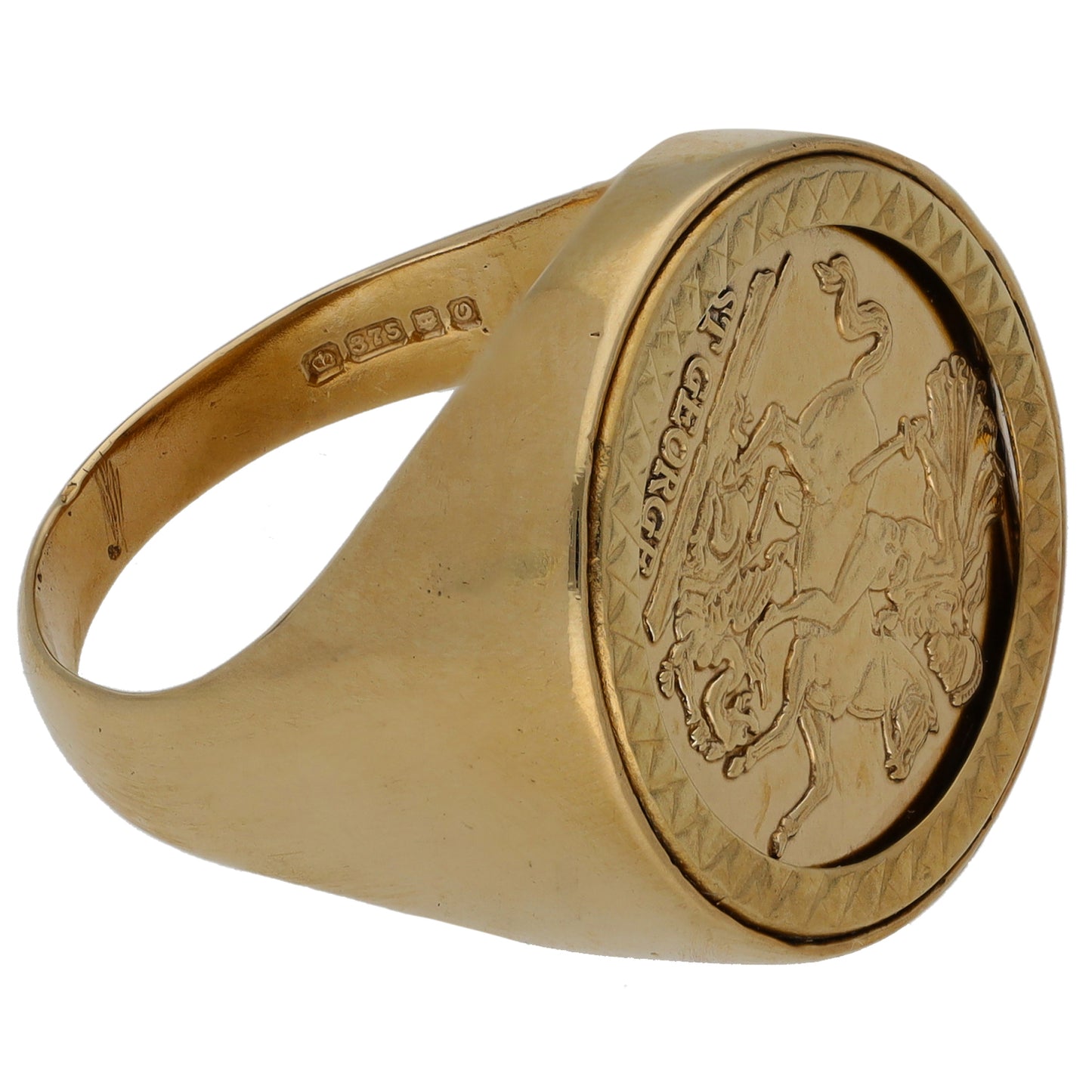 9ct Gold St George Ring Size U