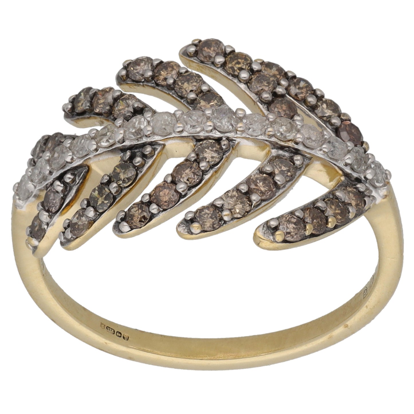 9ct Gold 0.49ct Diamond Dress/Cocktail Ring Size O