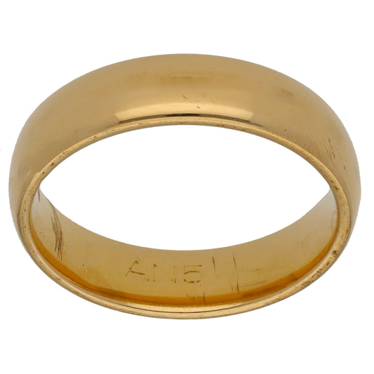 18ct Gold Plain Wedding Ring Size O