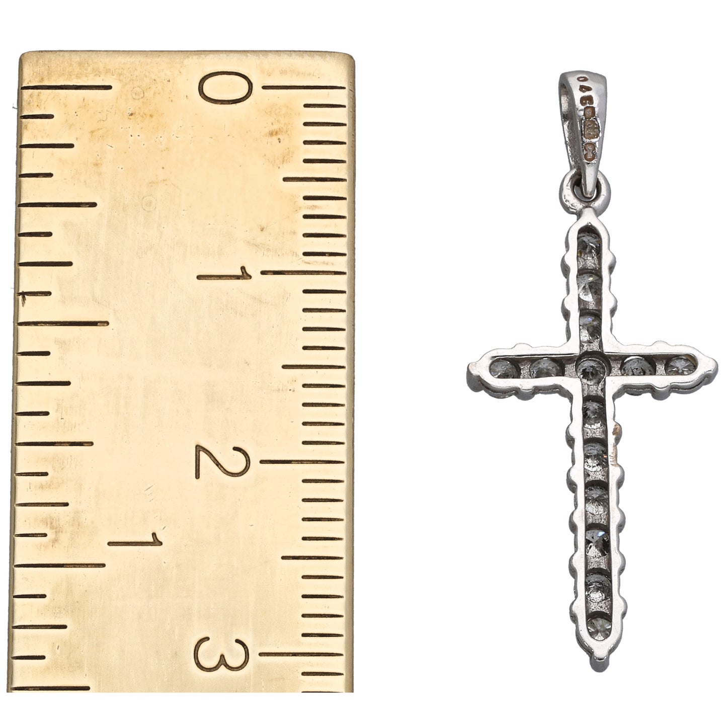 18ct White Gold 0.42ct Diamond Cross Pendant