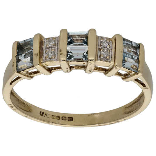 9ct Gold Cubic Zirconia Half Eternity Ring Size O