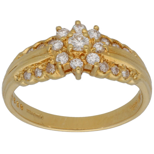 18ct Gold 0.32ct Diamond Dress/Cocktail Ring Size L
