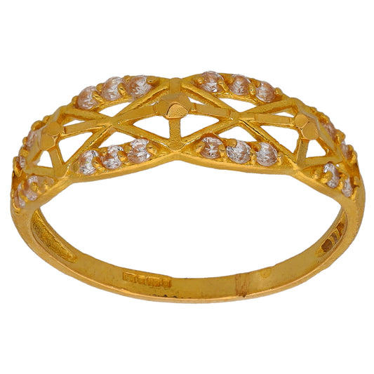 22ct Gold Cubic Zirconia Dress/Cocktail Ring Size P