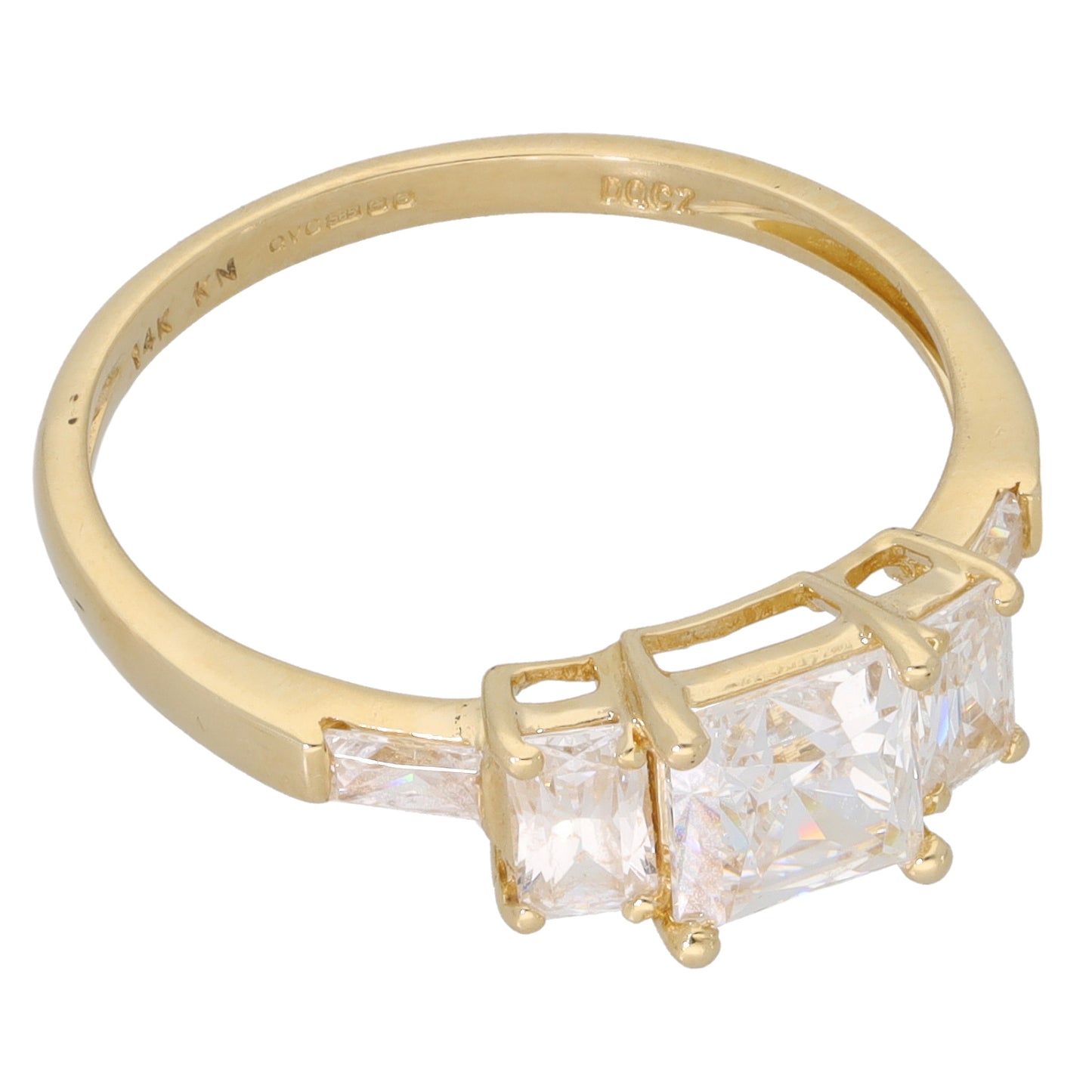 14ct Gold Cubic Zirconia Dress/Cocktail Ring Size S