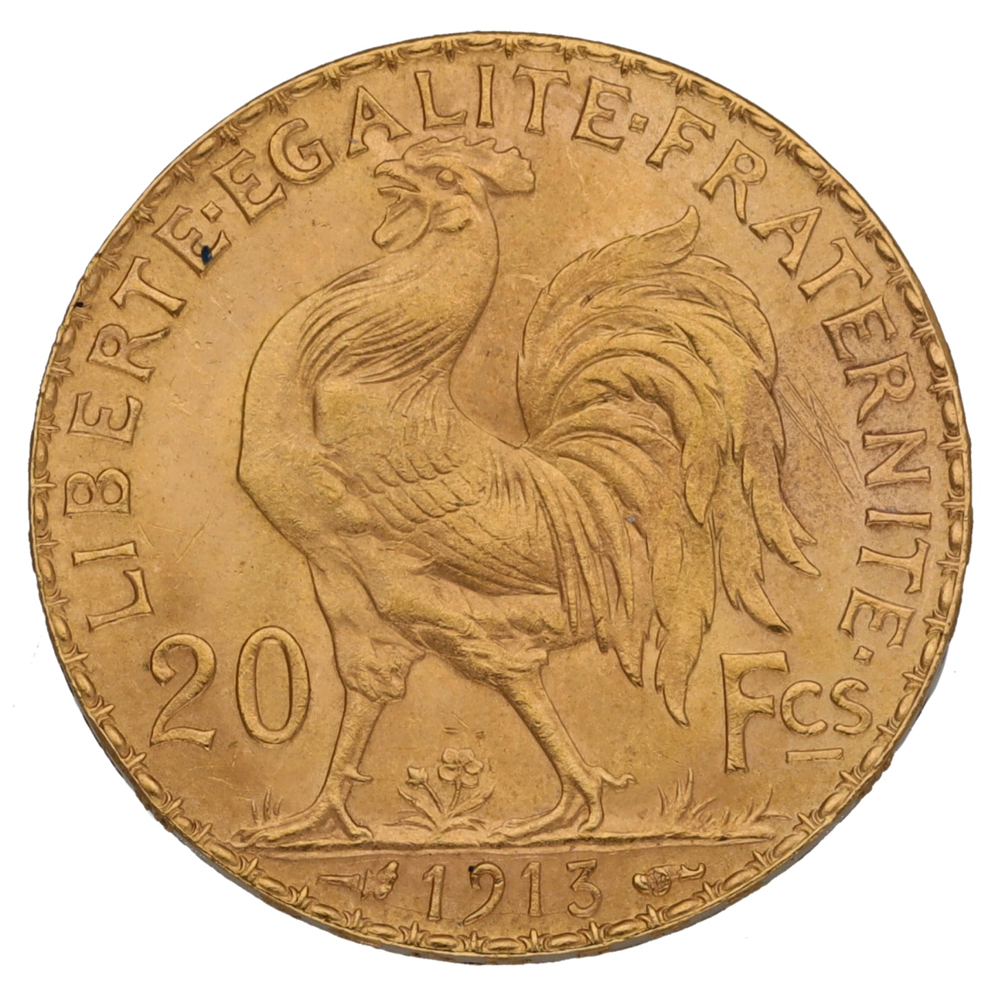 22ct Gold French 20 Francs Coin 1913