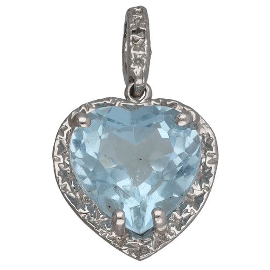 9ct White Gold 0.005ct Diamond Heart Pendant