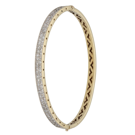 9ct Gold Cubic Zirconia Hinged/Clasp Bangle