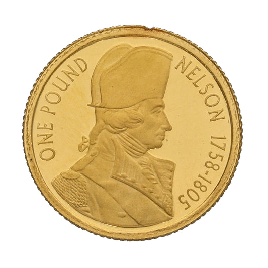 22ct Gold Nelson 1758-1805 One Pound Coin 2005