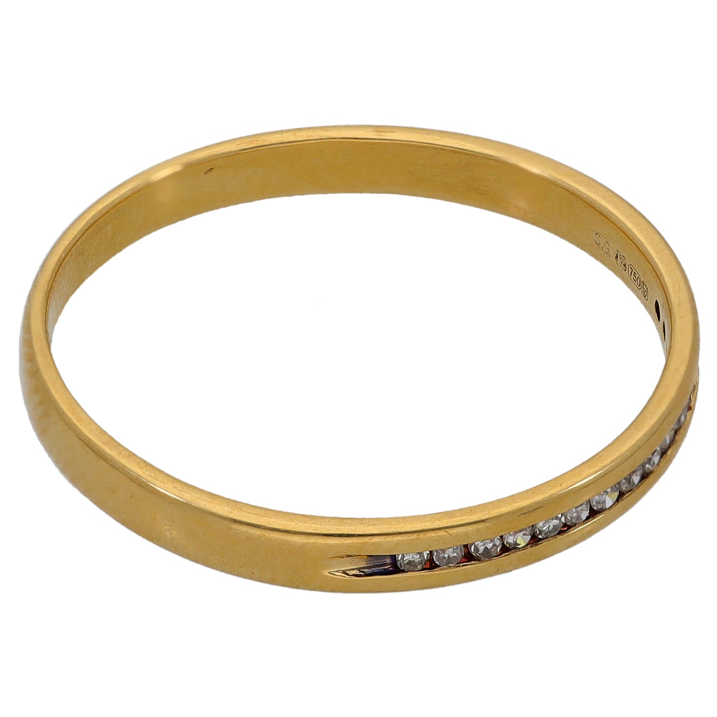 18ct Gold 0.08ct Diamond Half Eternity Ring Size T