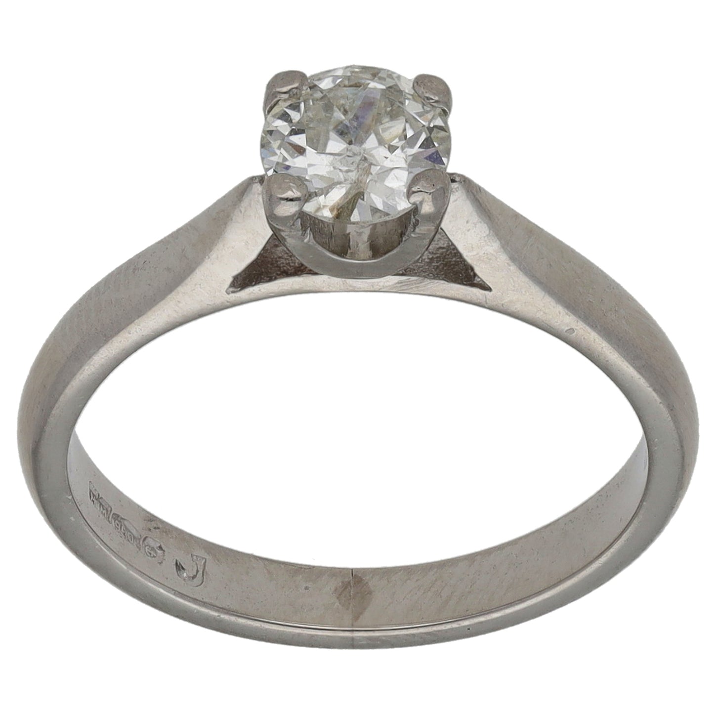 Platinum 0.45ct Diamond Solitaire Ring Size K