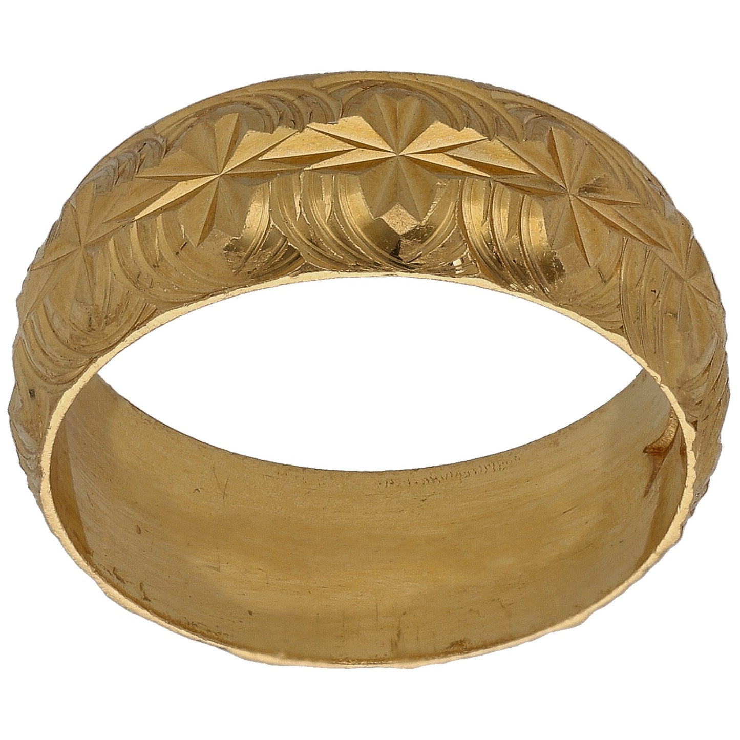 22ct Gold Patterned Wedding Ring Size O