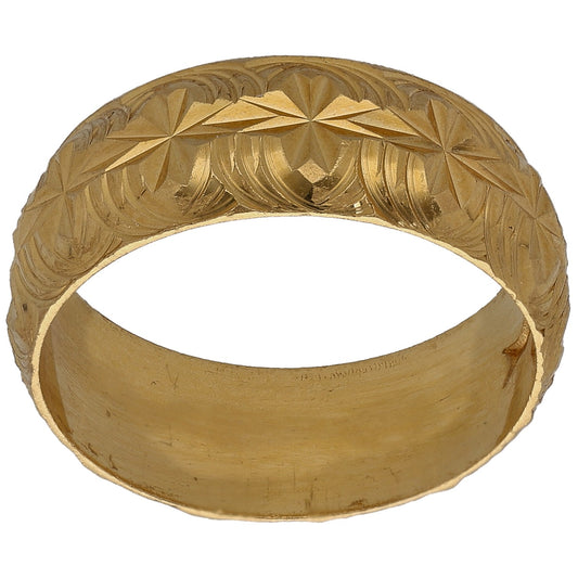 22ct Gold Patterned Wedding Ring Size O
