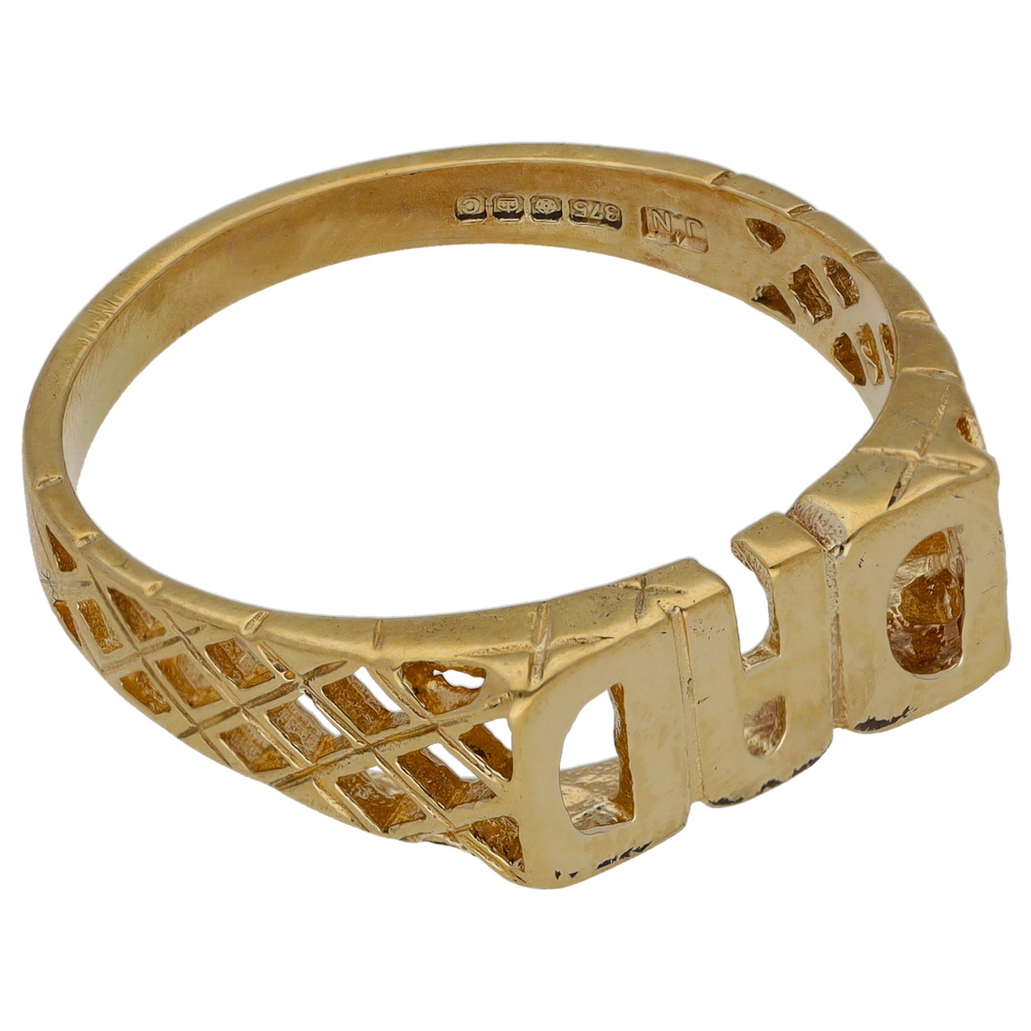 9ct Gold Dad Ring Size V